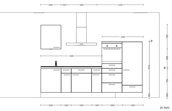 KUCHYŇSKÝ BLOK 300 cm Nobilia - Online Only kuchyňské linky, Online Only
