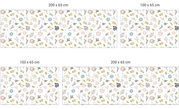 FUGU Tapeta za postel - Kytičky Varianta ochrany zdi: Delší strana postele 200x65 cm
