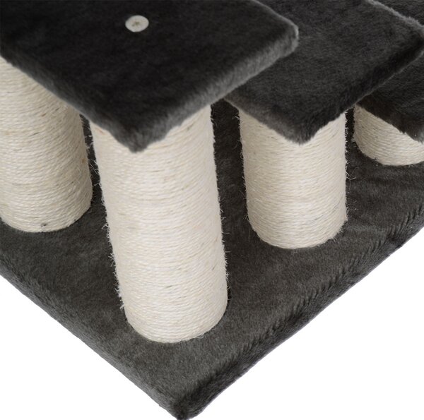 PAWHUT Schody pro pejsky a kočky 3 stupně plyš 45 x 35 x 34 cm šedá