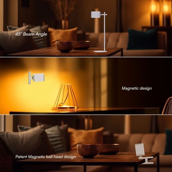 LED Stmívatelná magnetická stolní lampa 4v1 LED/3W/5V 3000-6000K 1800 mAh bílá