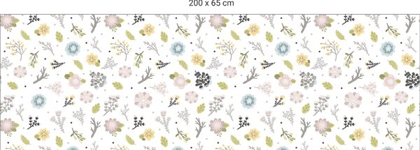 FUGU Tapeta za postel - Kytičky Varianta ochrany zdi: Delší strana postele 200x65 cm