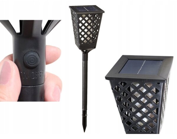 LED Solární lampa se senzorem LED/0,6W/5,5V IP65 2000 mAh 107 cm černá