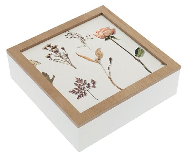 Ozdobná krabice Versa Cvijeće Dřevo MDF 24 x 7 x 24 cm