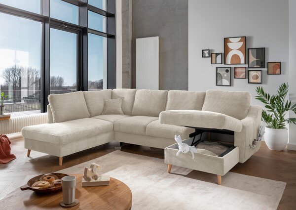 SEDACÍ SOUPRAVA, textil, béžová P & B - Sedací soupravy, Online Only