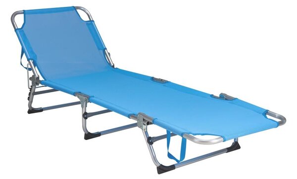 Skládací polohovatelné lehátko SUNO 56x190 cm modrá