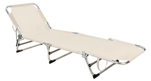 Skládací polohovatelné lehátko SUNO 56x190 cm krémová