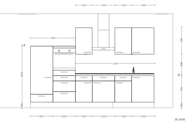 KUCHYŇSKÝ BLOK 330 cm Nobilia - Online Only kuchyňské linky, Online Only