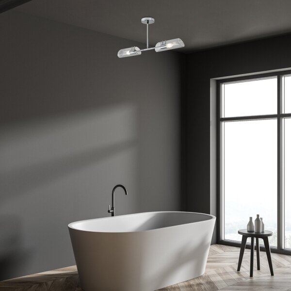 Rabalux 75030 - Koupelnový lustr na tyči TEODORO 2xE14/12W/230V IP44 chrom