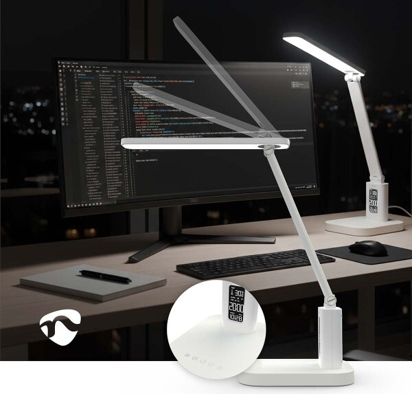 Nedis LTLRC10WT - LED Stm. nab. lampa s disp. 7,5W/1200 mAh 3000/4000/5700K bílá