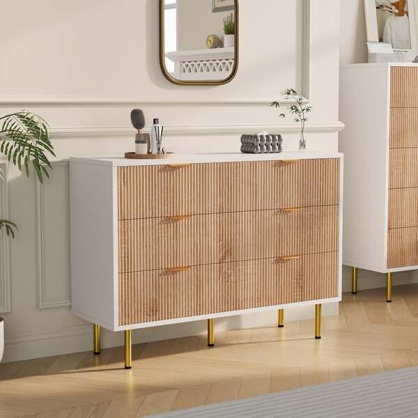 Komoda UnboxG se 6 zásuvkami 100 × 34 × 73 cm, moderní úložná skříňka do ložnice, obývacího pokoje nebo kanceláře, stylová, praktická a robustní