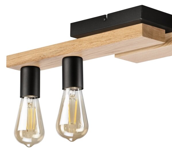 Přisazený lustr MATTE 4xE27/15W/230V černá/dub