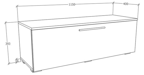 Nízka komoda Arila š: 115cm, bílá
