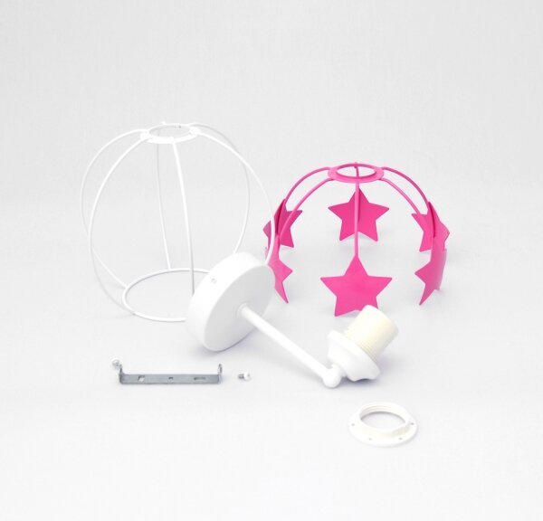 Dětská nástěnná lampa STARS 1xE27/15W/230V růžová/bílá
