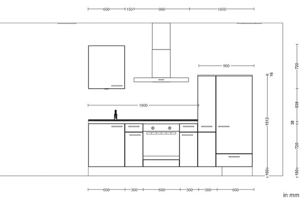 KUCHYŇSKÝ BLOK 270 cm Nobilia - Online Only kuchyňské linky, Online Only
