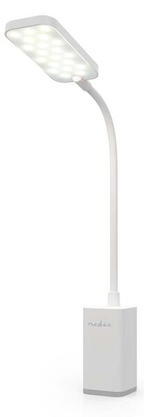 Nedis LTLR10WT - LED Stm. nab. dotyk. stolní lampa s klipem LED/5W/1200 mAh bílá