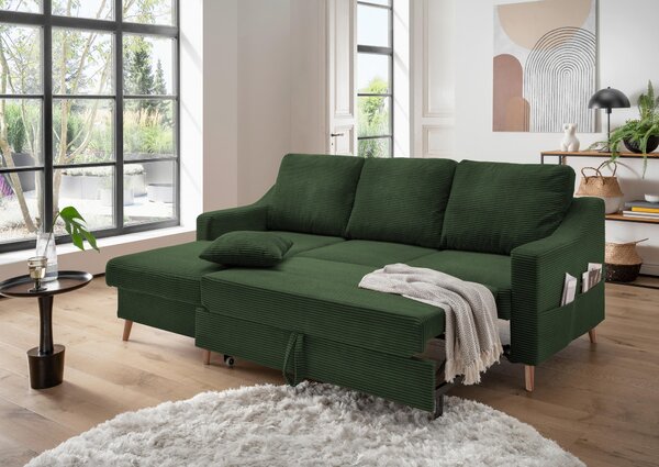 ROHOVÁ SEDAČKA, textil, tmavě zelená P & B - Sedací soupravy, Online Only