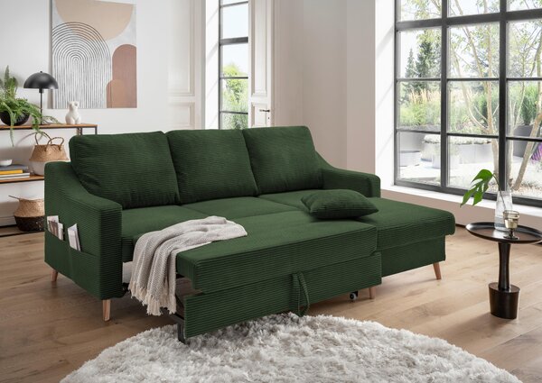 ROHOVÁ SEDAČKA, textil, tmavě zelená P & B - Sedací soupravy, Online Only