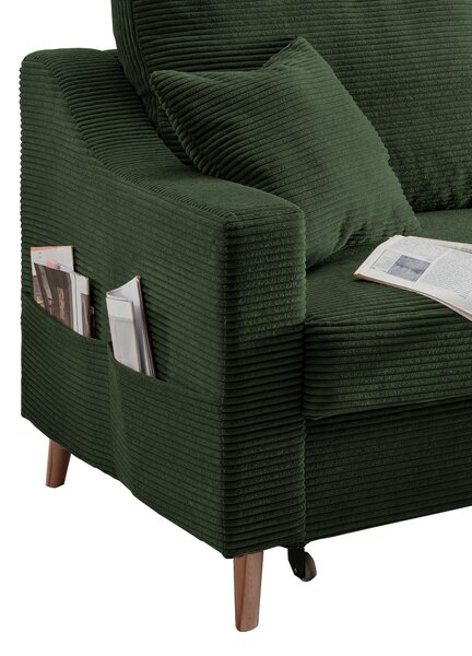 ROHOVÁ SEDAČKA, textil, tmavě zelená P & B - Sedací soupravy, Online Only