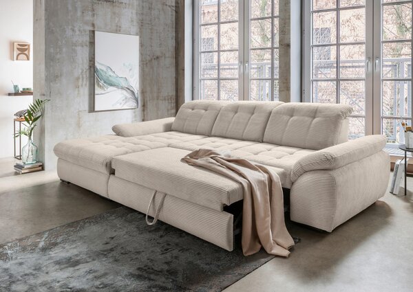 ROHOVÁ SEDAČKA, textil, béžová P & B - Sedací soupravy, Online Only