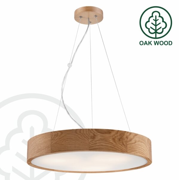 Lustr na lanku OAK 3xE27/60W/230V dub pr. 47,5 cm