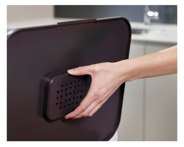 Ocelový odpadkový koš na tříděný odpad ve stříbrné barvě 40 l Totem Compact – Joseph Joseph