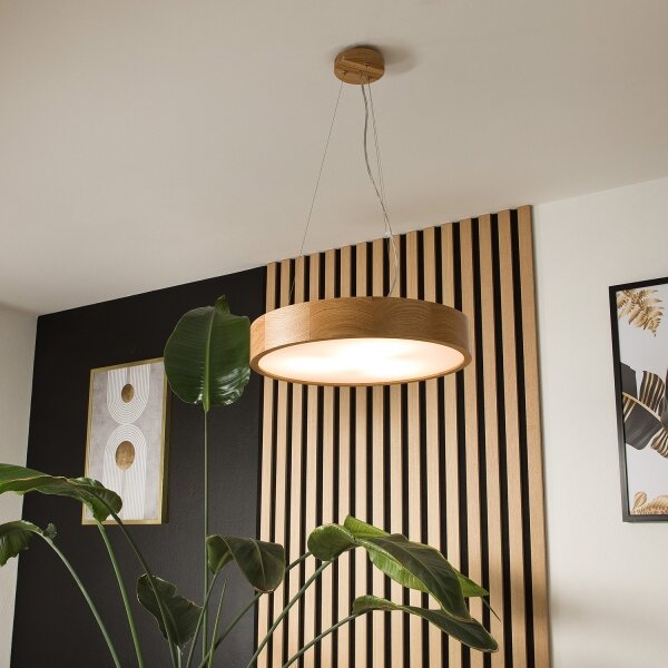 Lustr na lanku OAK 3xE27/60W/230V dub pr. 47,5 cm