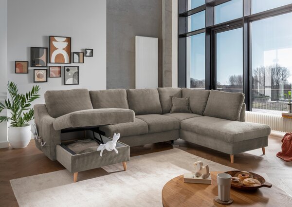 SEDACÍ SOUPRAVA, textil, šedavě hnědá P & B - Sedací soupravy, Online Only