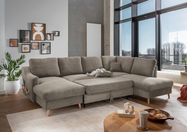 SEDACÍ SOUPRAVA, textil, šedavě hnědá P & B - Sedací soupravy, Online Only