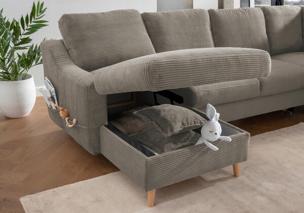 SEDACÍ SOUPRAVA, textil, šedavě hnědá P & B - Sedací soupravy, Online Only