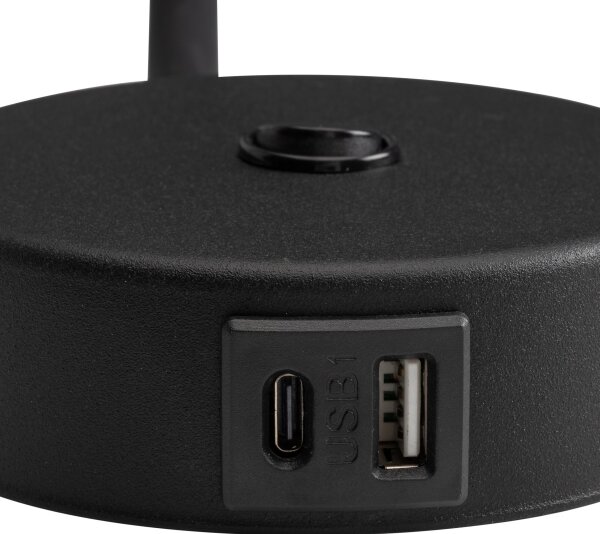 LED Nástěnná lampa s USB portem LAGOS 1xG9/3W/5V černá