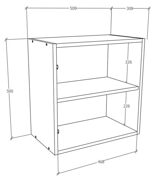 Závěsná skříňka Arila š: 50 cm, bílá