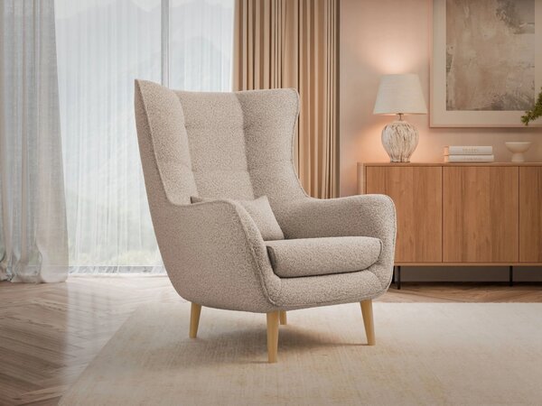 Designové křeslo ušák LEVI - latté