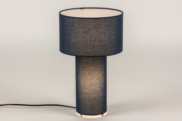 Stolní textilní lampa André Blue (LMD)