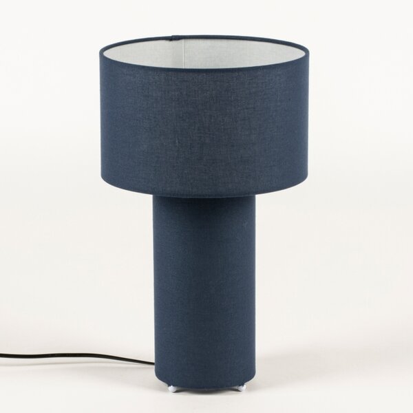 Stolní textilní lampa André Blue (LMD)