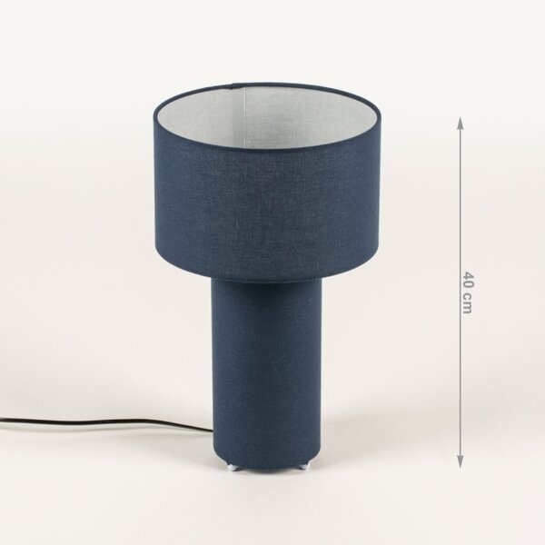Stolní textilní lampa André Blue (LMD)