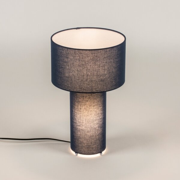 Stolní textilní lampa André Blue (LMD)