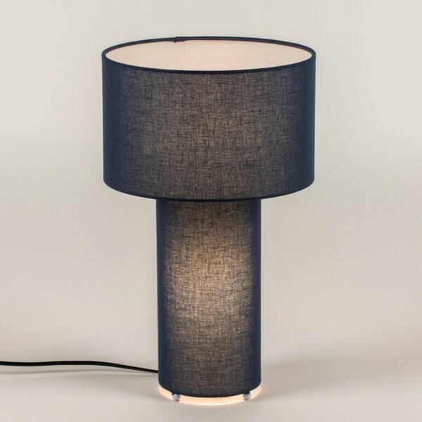 Stolní textilní lampa André Blue (LMD)