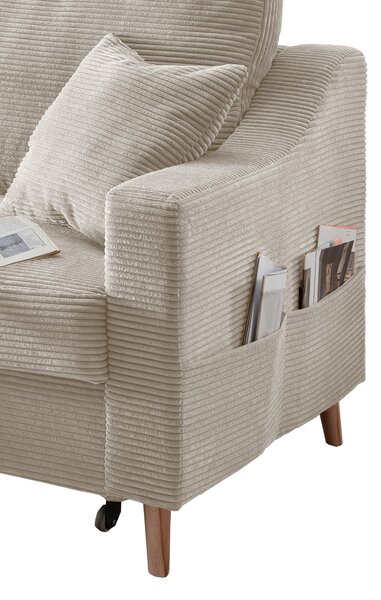 ROHOVÁ SEDAČKA, textil, béžová P & B - Sedací soupravy, Online Only