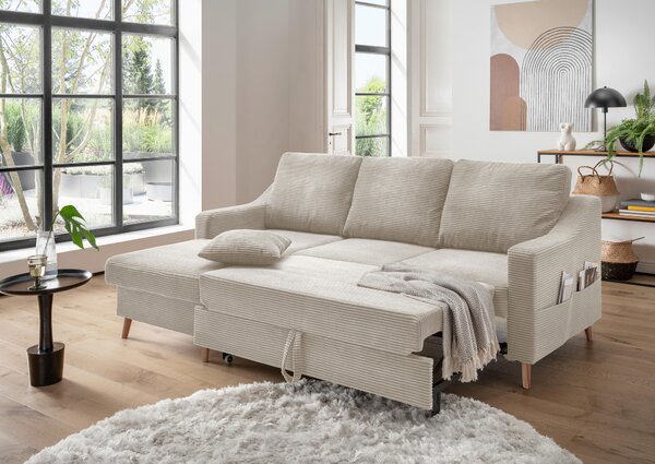 ROHOVÁ SEDAČKA, textil, béžová P & B - Sedací soupravy, Online Only
