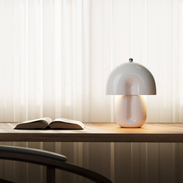 Maytoni LED stolní lampa Hope, bílá, keramika, výška 35 cm, 3000 K, stmívatelný, Bílá / opál, Obývací pokoj / jídelna, Keramika, Skandinávský