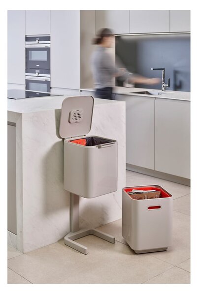 Krémově bílý koš na tříděný odpad Joseph Joseph Totem Compact, 40 l