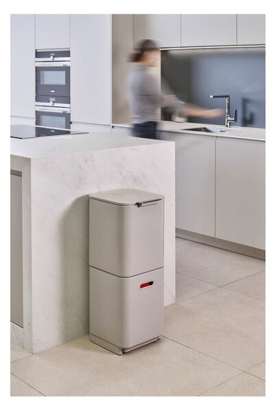 Krémově bílý koš na tříděný odpad Joseph Joseph Totem Compact, 40 l