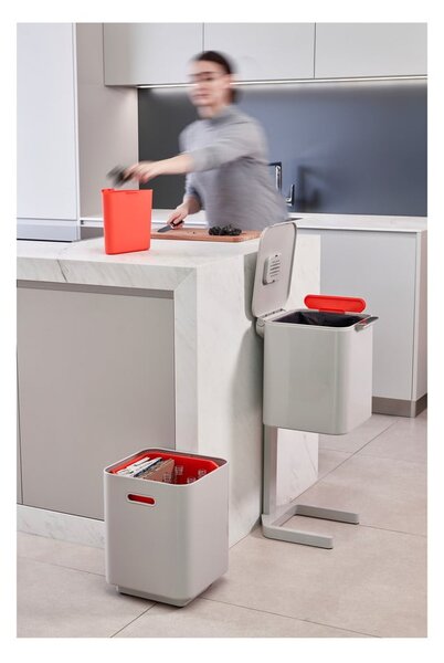 Krémově bílý koš na tříděný odpad Joseph Joseph Totem Compact, 40 l
