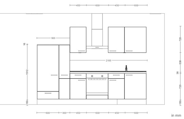 KUCHYŇSKÝ BLOK 300 cm Nobilia - Online Only kuchyňské linky, Online Only