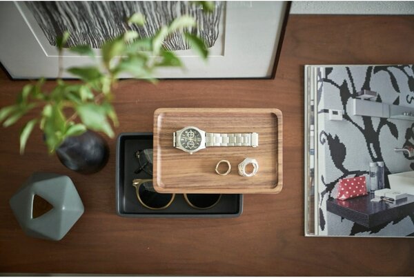 Černý úložný box s víkem 18,5x12,5x7 cm Rin – YAMAZAKI