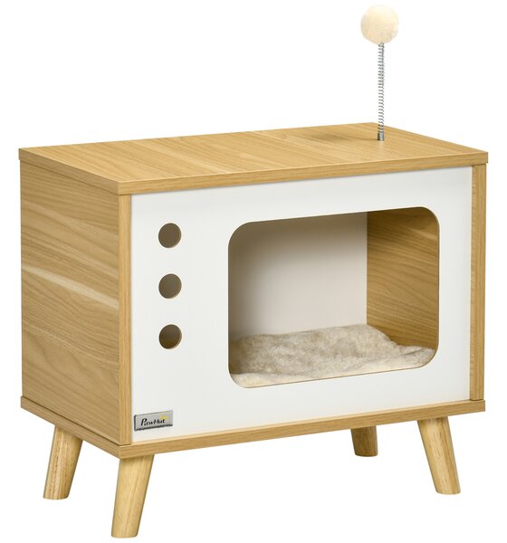 PAWHUT Pelíšek pro kočky TELE 50 x 28 x 43 cm světlé dřevo