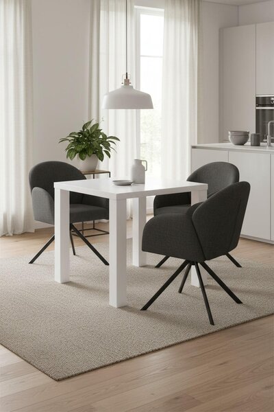JÍDELNÍ STŮL, vysoce lesklá bílá, 80/80/75 cm P & B - Online Only jídelní stoly, Online Only