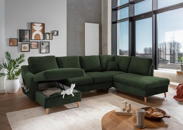 SEDACÍ SOUPRAVA, textil, tmavě zelená P & B - Sedací soupravy, Online Only