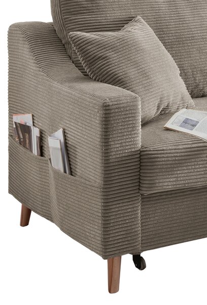ROHOVÁ SEDAČKA, textil, šedavě hnědá P & B - Sedací soupravy, Online Only