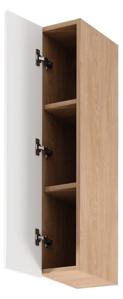 Vysoká horní kuchyňská skříňka SALERNO - šířka 20 cm, dub / bílá, levé provedení